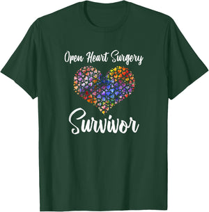 I Survived Open Heart Surgery ; Heart Attack Survivor T-Shirt - T-Shirt | Forest