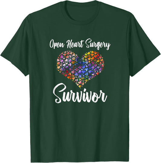 I Survived Open Heart Surgery ; Heart Attack Survivor T-Shirt - T-Shirt | Forest