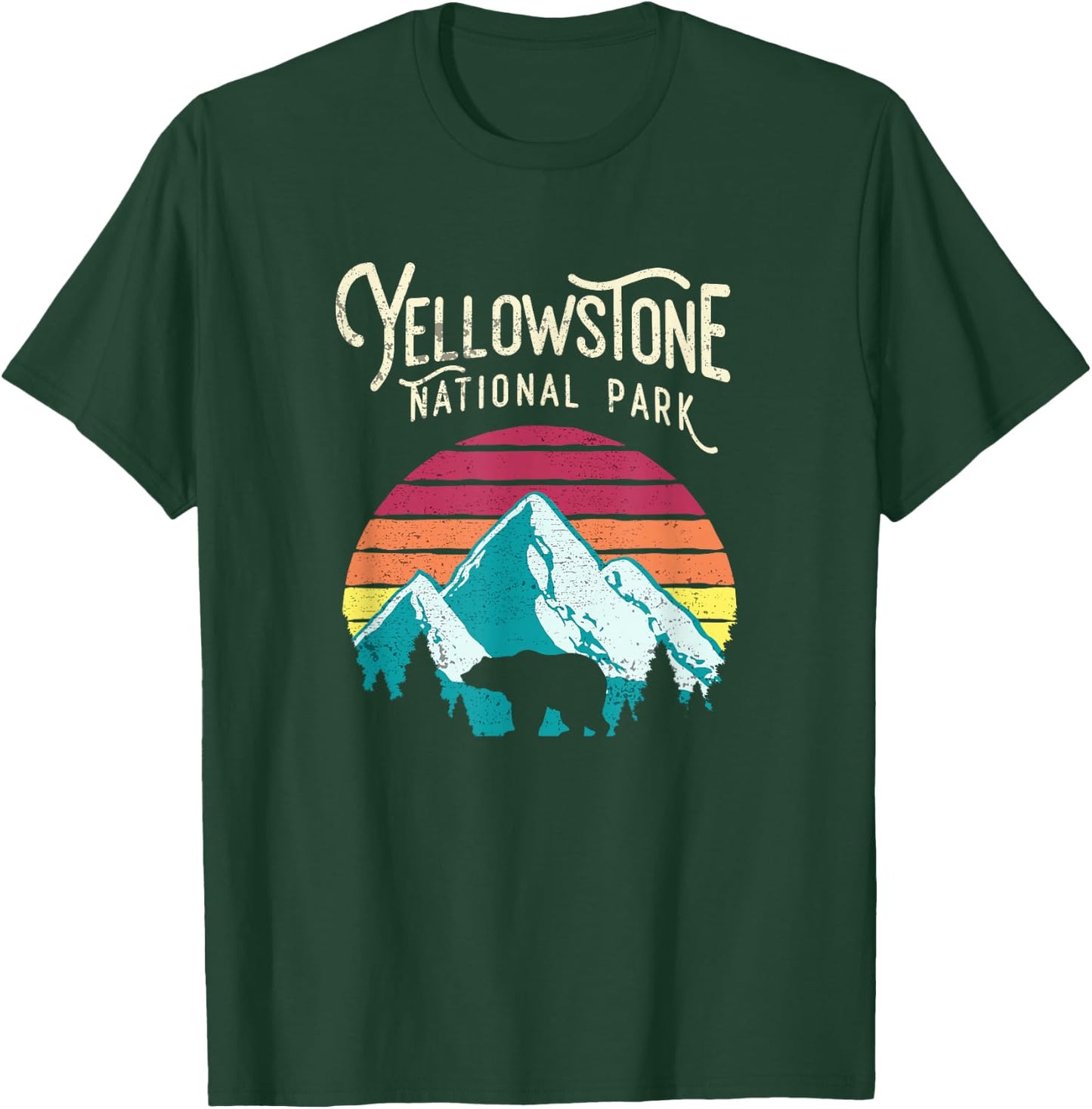 Vintage Yellowstone National Park WY Mountain Bear T-Shirt - T-Shirt | Forest