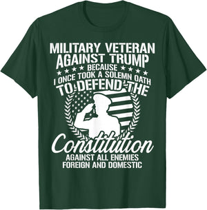 Military Veterans Against Trump 2020 USA Election T-Shirt - T-Shirt | Forest