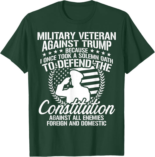 Military Veterans Against Trump 2020 USA Election T-Shirt - T-Shirt | Forest