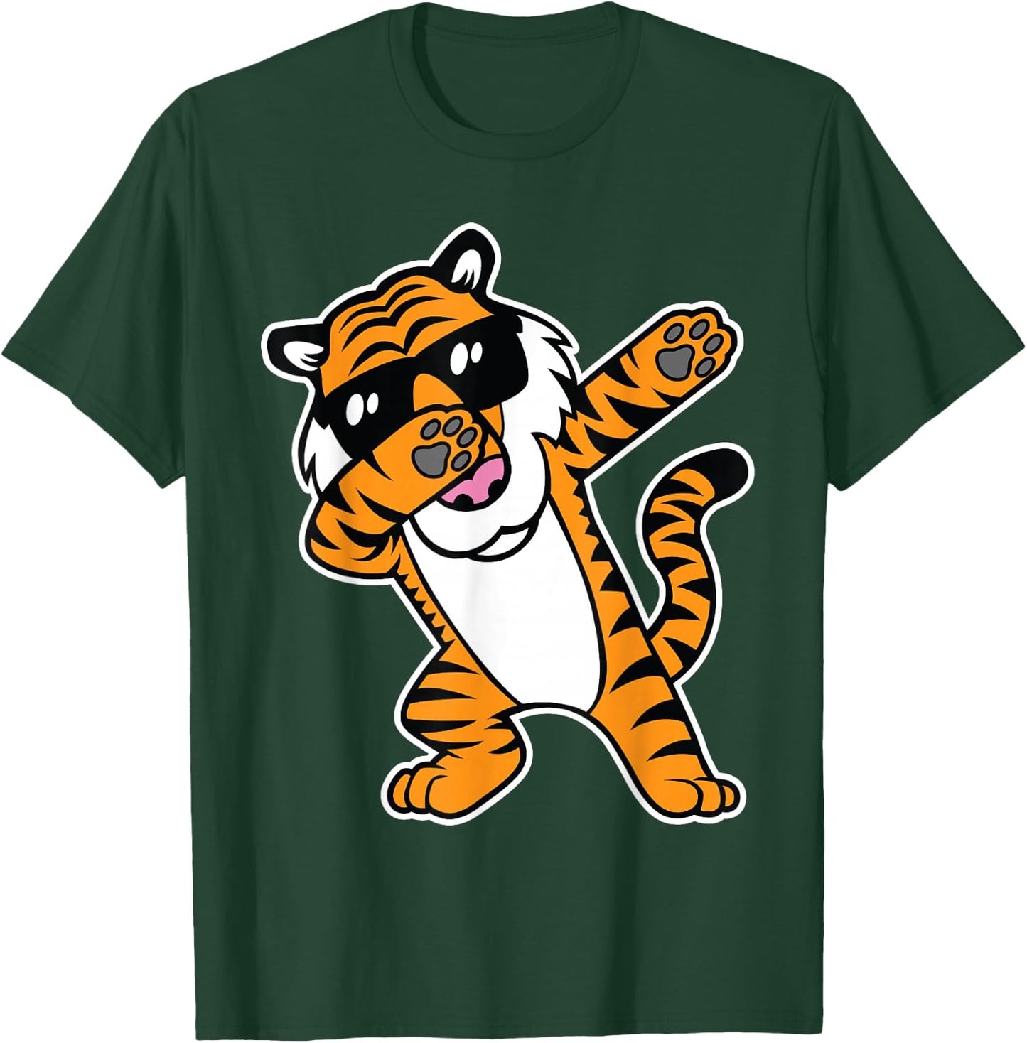 Dabbing Tiger Funny Cool Dancing Big Cat Dab Shirt T-Shirt - T-Shirt | Forest