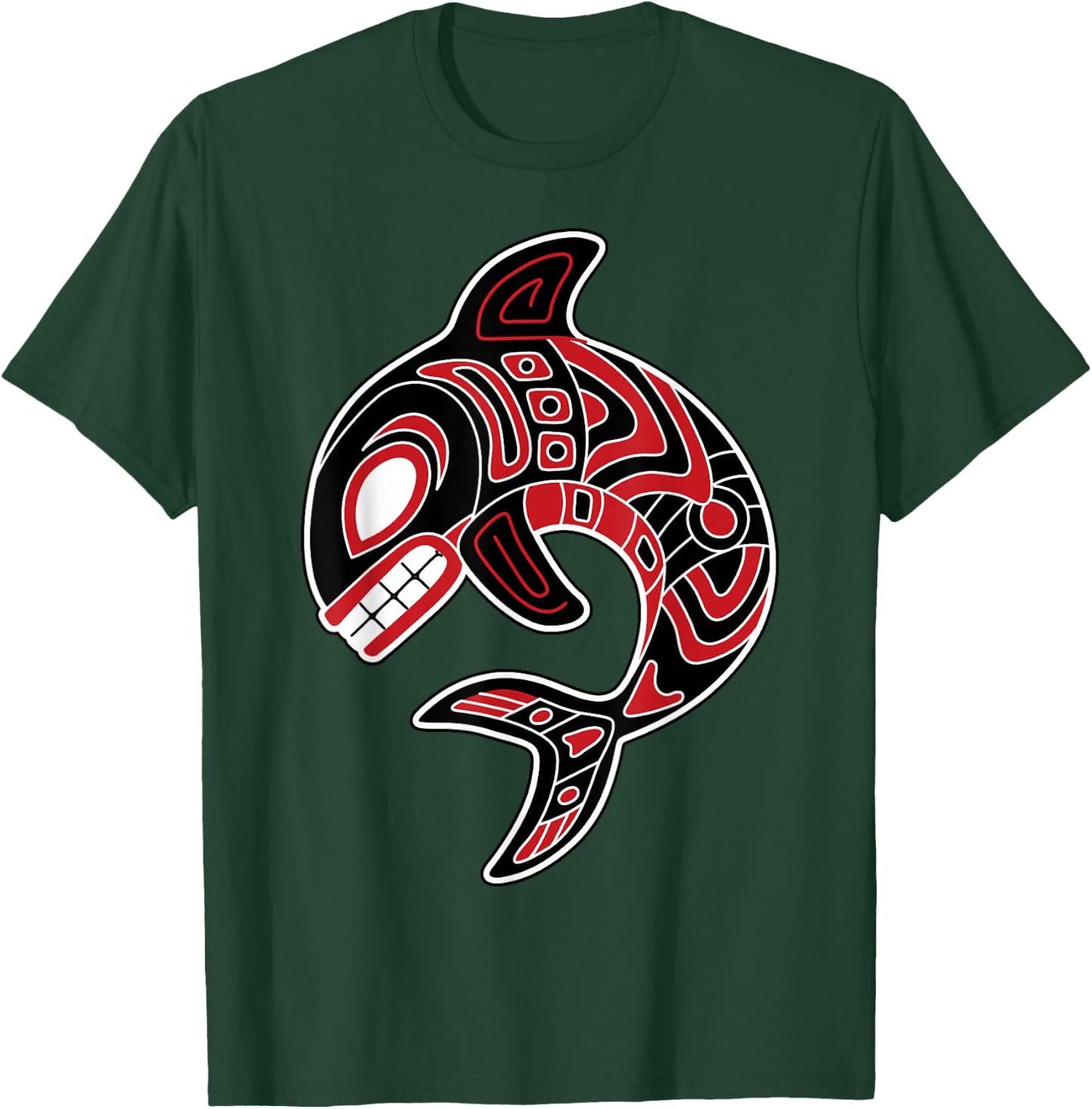 Orca Northwest American Indian Totem Killer Whale T-Shirt - T-Shirt | Forest