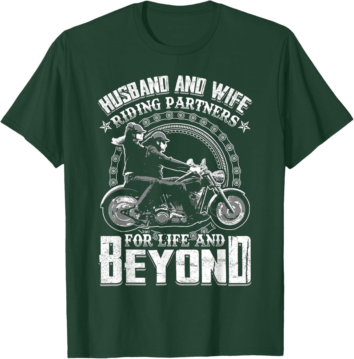 Husband And Wife Riding Partners For Life And Beyond Shirt T-Shirt - T-Shirt | Forest