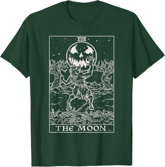The Moon Tarot Card Halloween Werewolf Gothic Horror Witch T-Shirt - T-Shirt | Forest