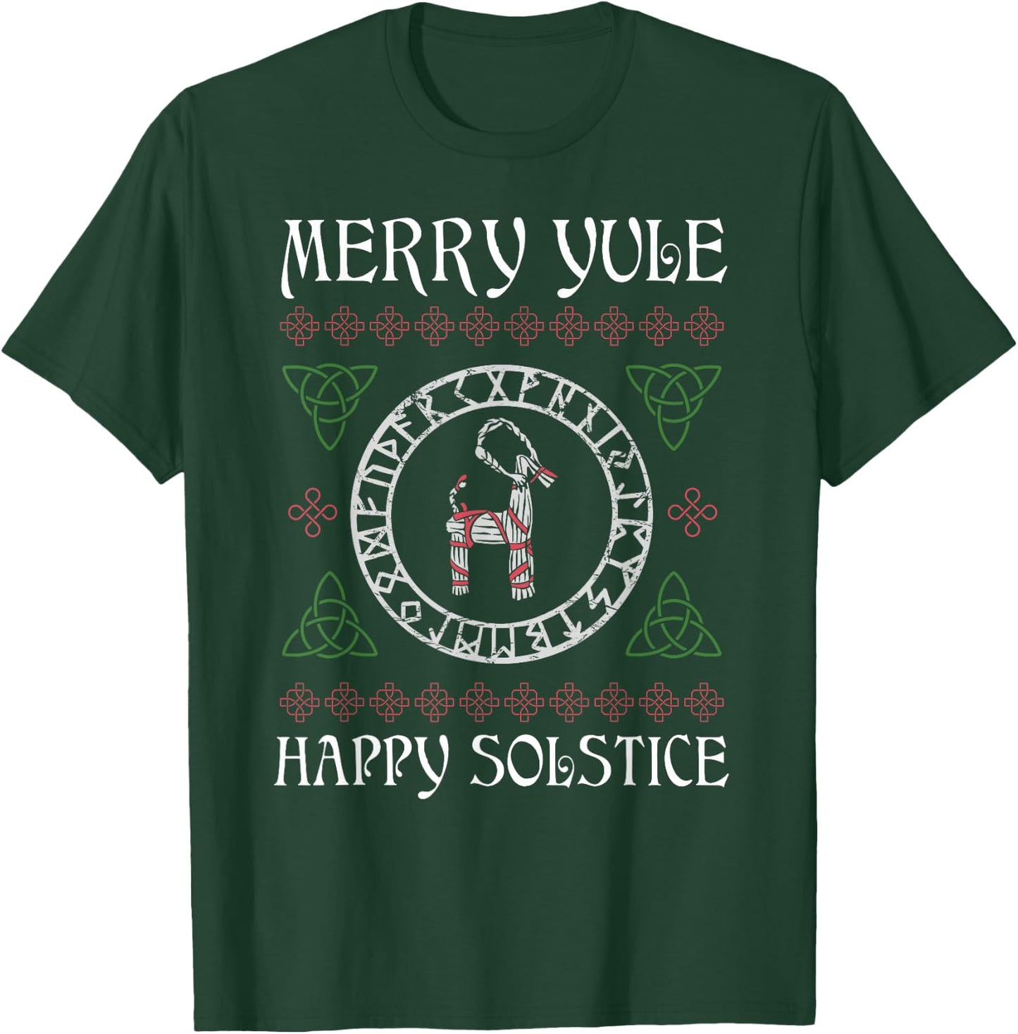 Merry Yule Goat Wiccan Christmas Winter Holiday Yuletide T-Shirt - T-Shirt | Forest