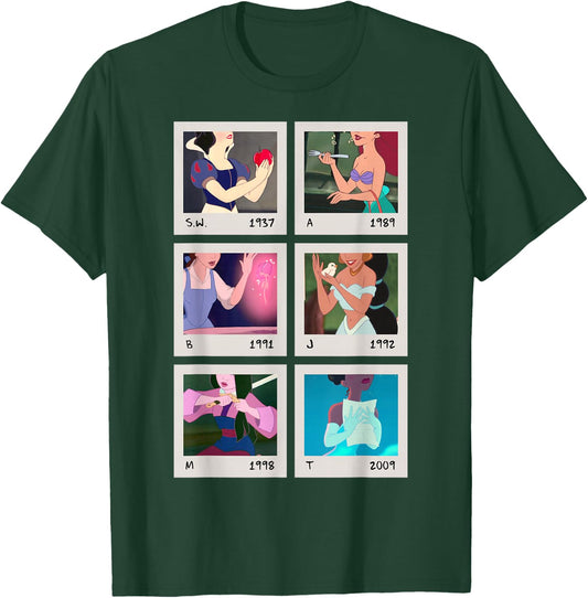Disney Princess Polaroid Photo Grid Small T-Shirt - T-Shirt | Forest
