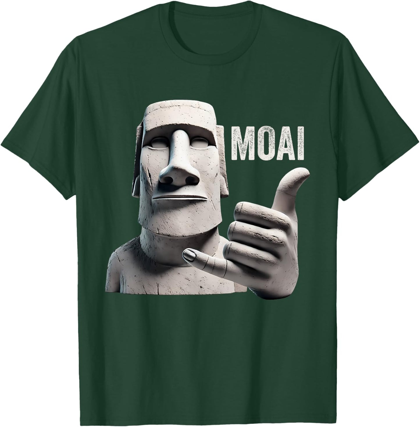 Moai Statue Shaka, Moai Monolith, Funny Easter Island Moai T-Shirt - T-Shirt | Forest
