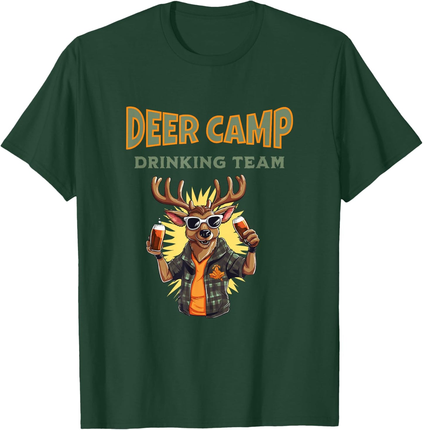 DEER CAMP DRINKING TEAM - Fun For Buck Hunters Deer Hunting T-Shirt - T-Shirt | Forest