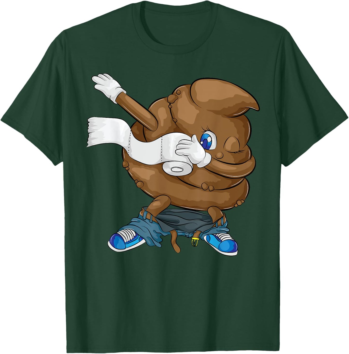 Dabbing Poop | Cool Friendly Funny Pooping Gift T-Shirt - T-Shirt | Forest
