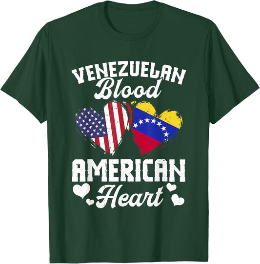 Venezuelan Flag Uniform American Outfit US Flags Venezuela T-Shirt - T-Shirt | Forest