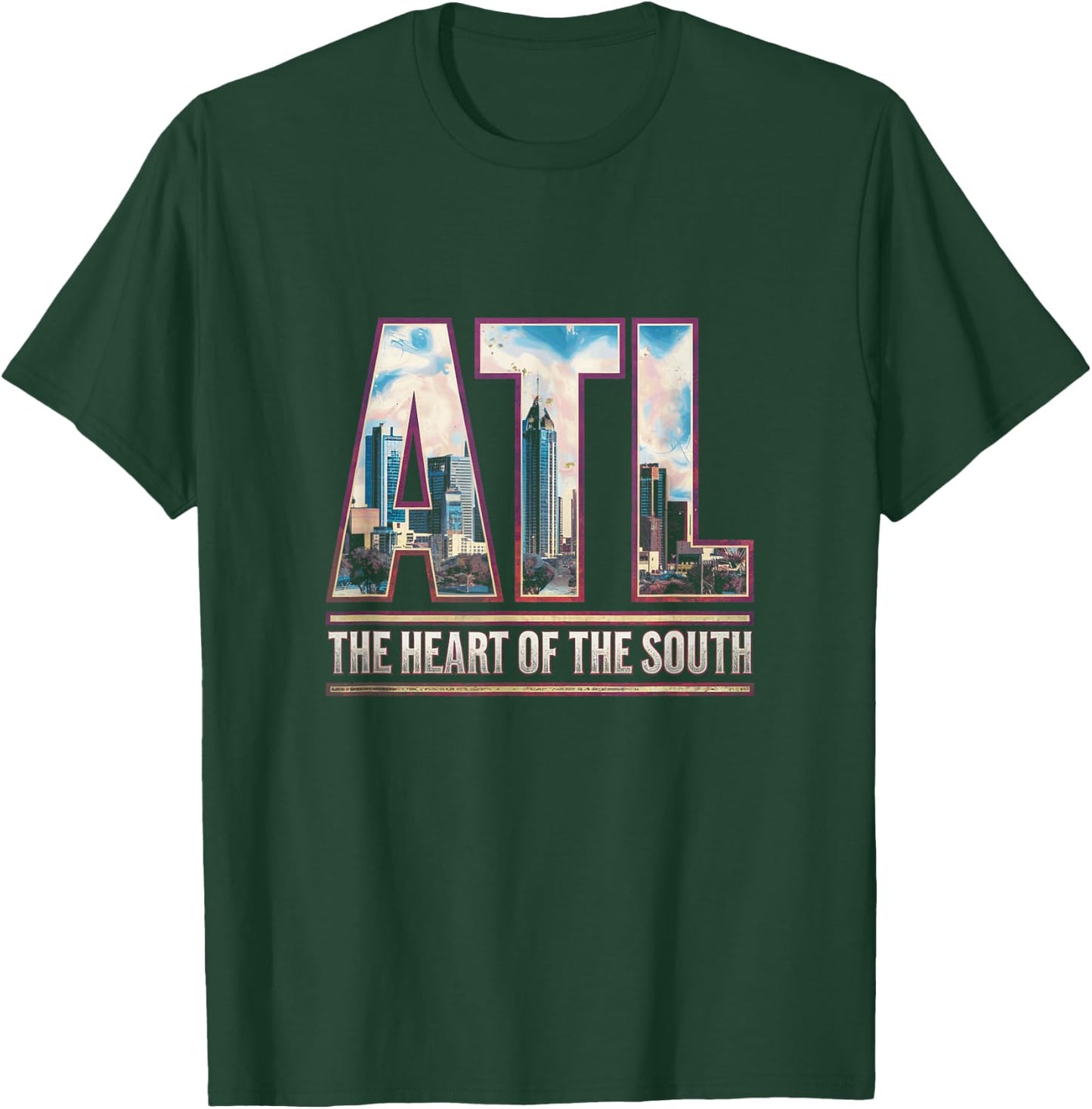 Atlanta ATL City Skyline Modern Art The Heart Of The South T-Shirt - T-Shirt | Forest