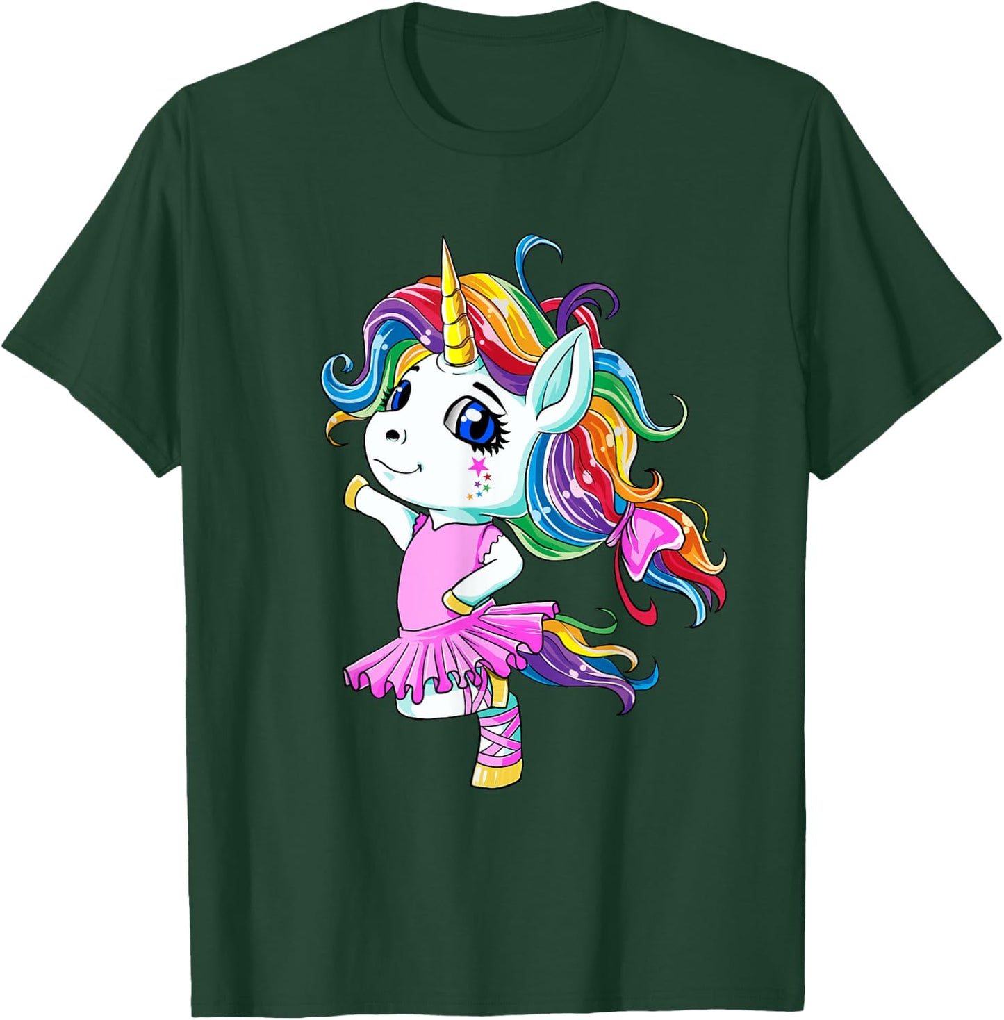 Rainbow Ballet Dancer Unicorn T-Shirt - T-Shirt | Forest