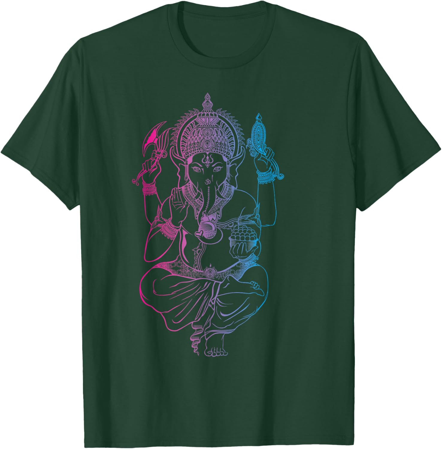 Ganesh Symbol Elephant God Yoga Men Women Meditation T-Shirt - T-Shirt | Forest