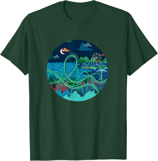 ArtofClaire Raptor Roller Coaster - -Kids, Black, Small T-Shirt - T-Shirt | Forest