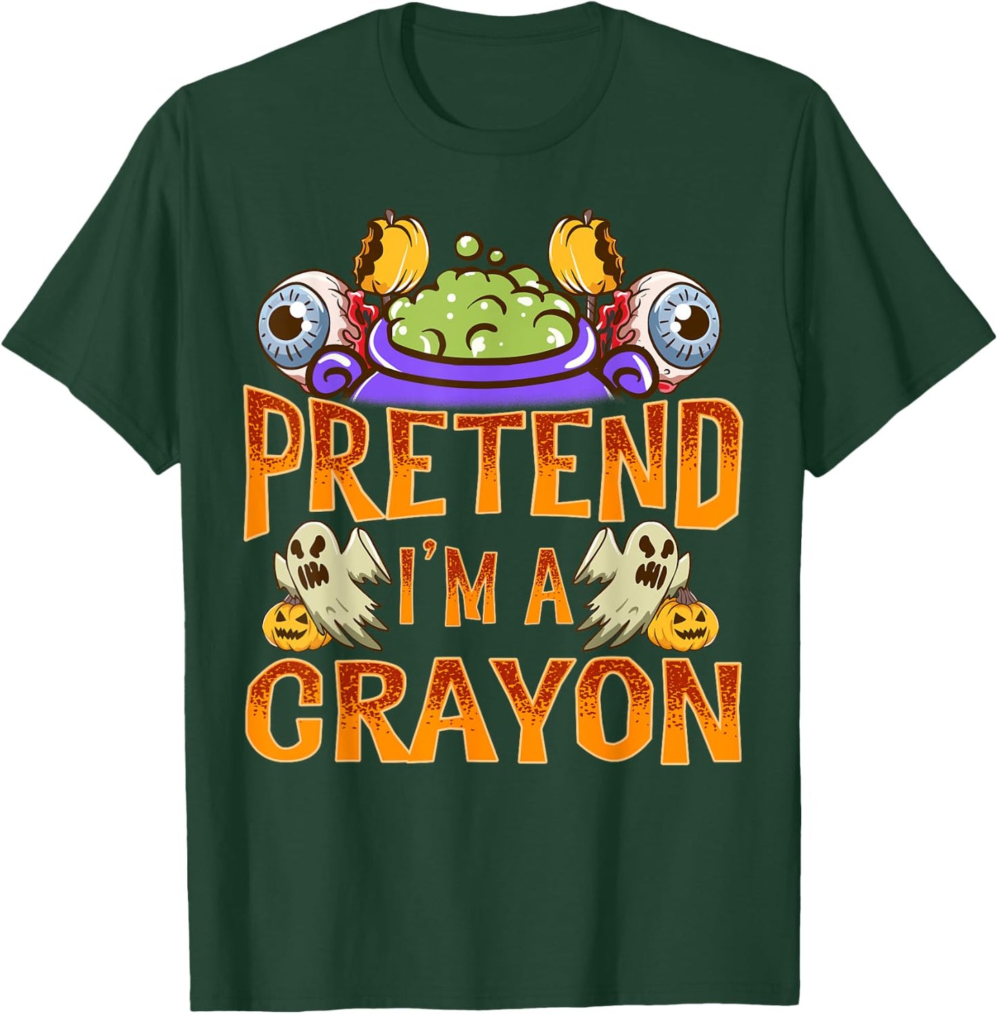 Pretend I'm A Crayon Shirt Costume Funny Halloween Party T-Shirt - T-Shirt | Forest
