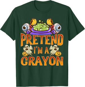 Pretend I'm A Crayon Shirt Costume Funny Halloween Party T-Shirt - T-Shirt | Forest