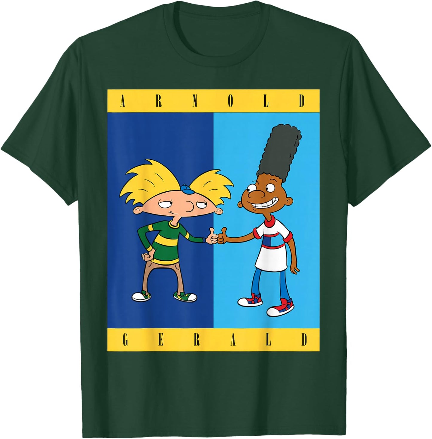 Arnold And Gerald Handshake Designer Brand T-Shirt - T-Shirt | Forest