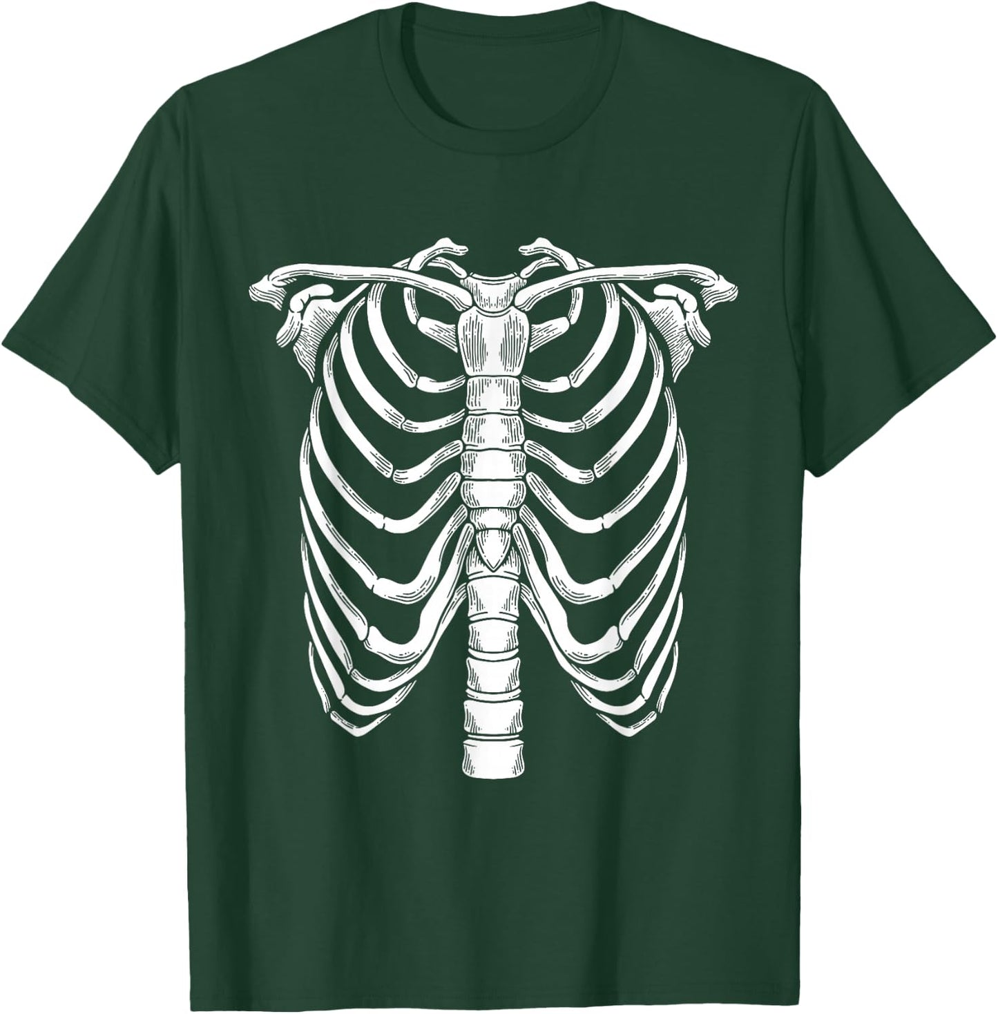 Skeleton Ribcage Spooky Halloween Costume Bones Ribs Anatomy T-Shirt - T-Shirt | Forest
