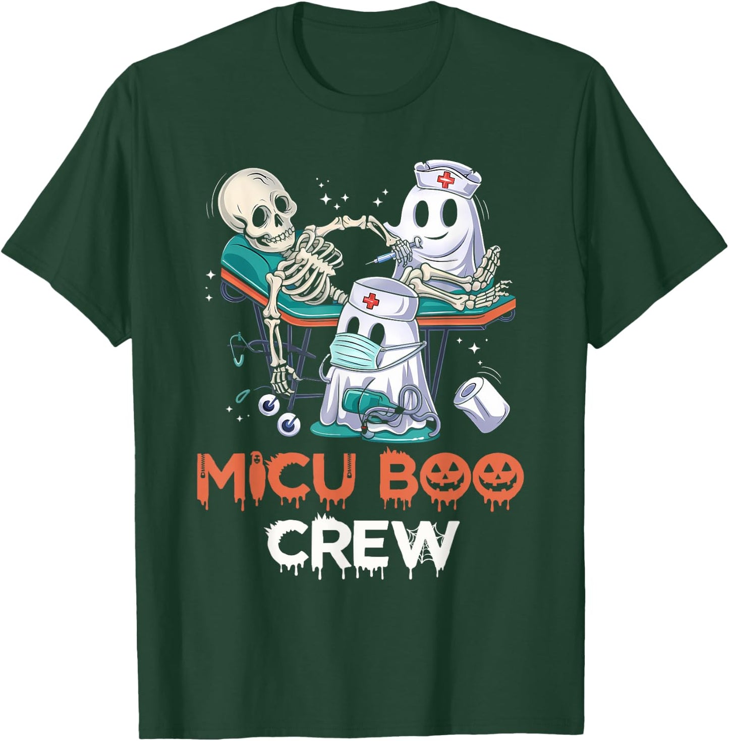 MICU nurse shirt MICU boo crew MICU RN Halloween T-Shirt - T-Shirt | Forest