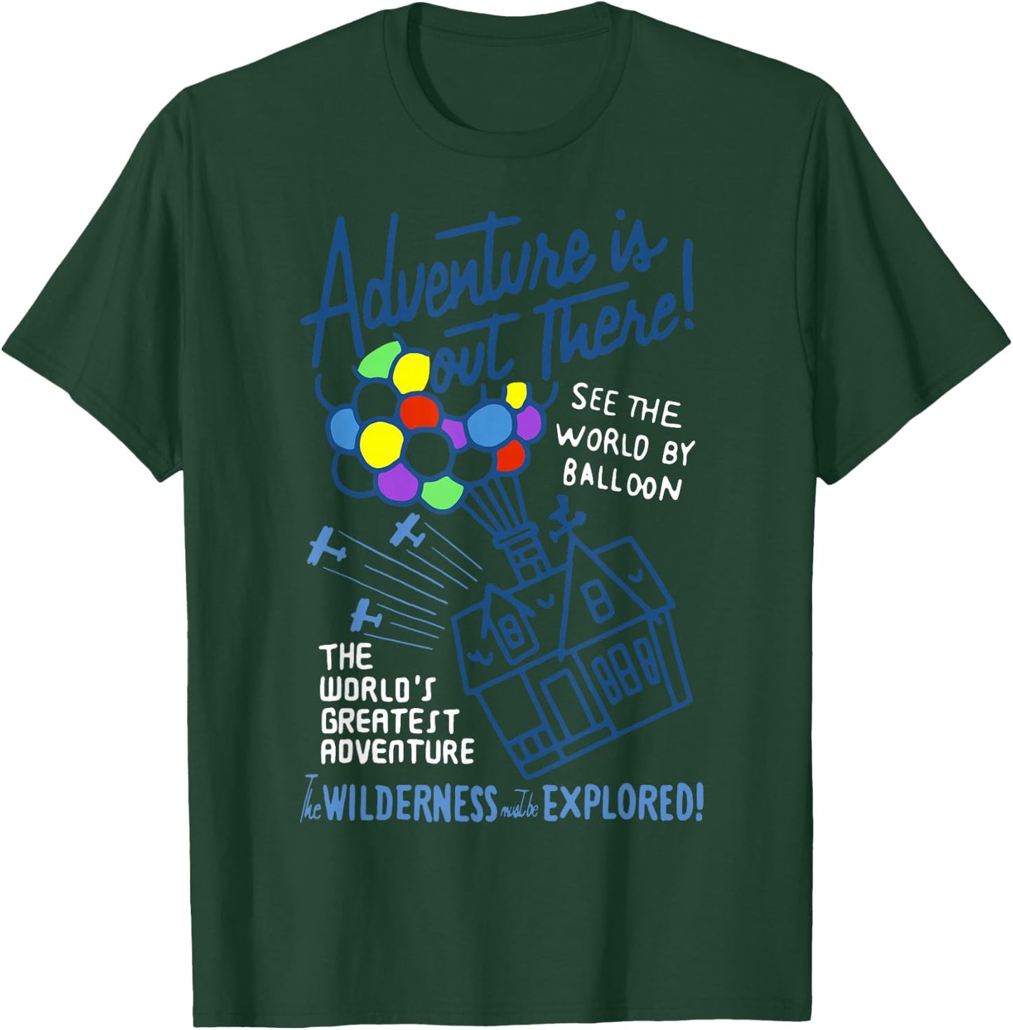 Disney Pixar Up Adventure is Out There Vintage Balloon House T-Shirt - T-Shirt | Forest