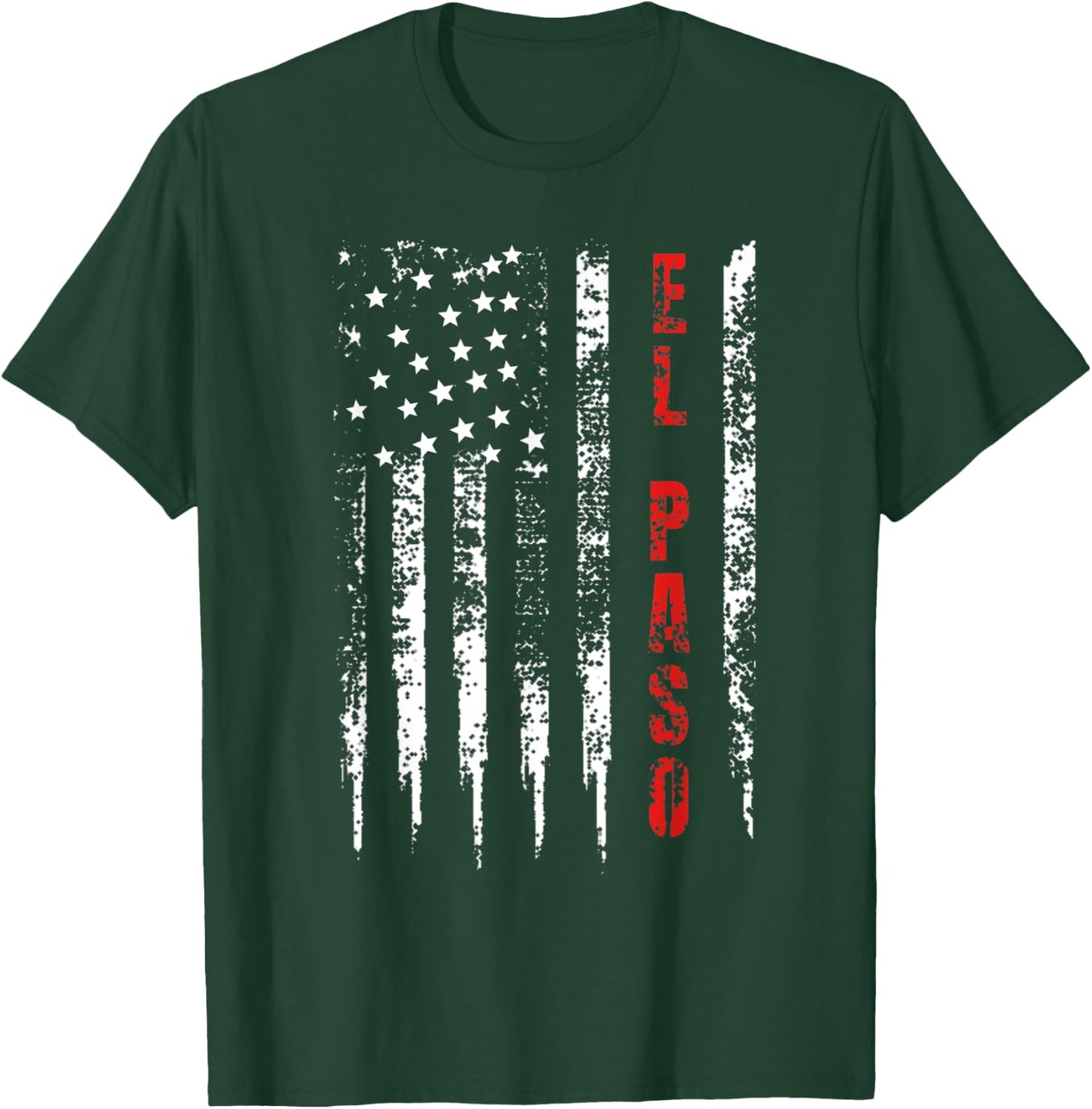Red Line Firefighter El Paso Distressed Gift T-Shirt - T-Shirt | Forest
