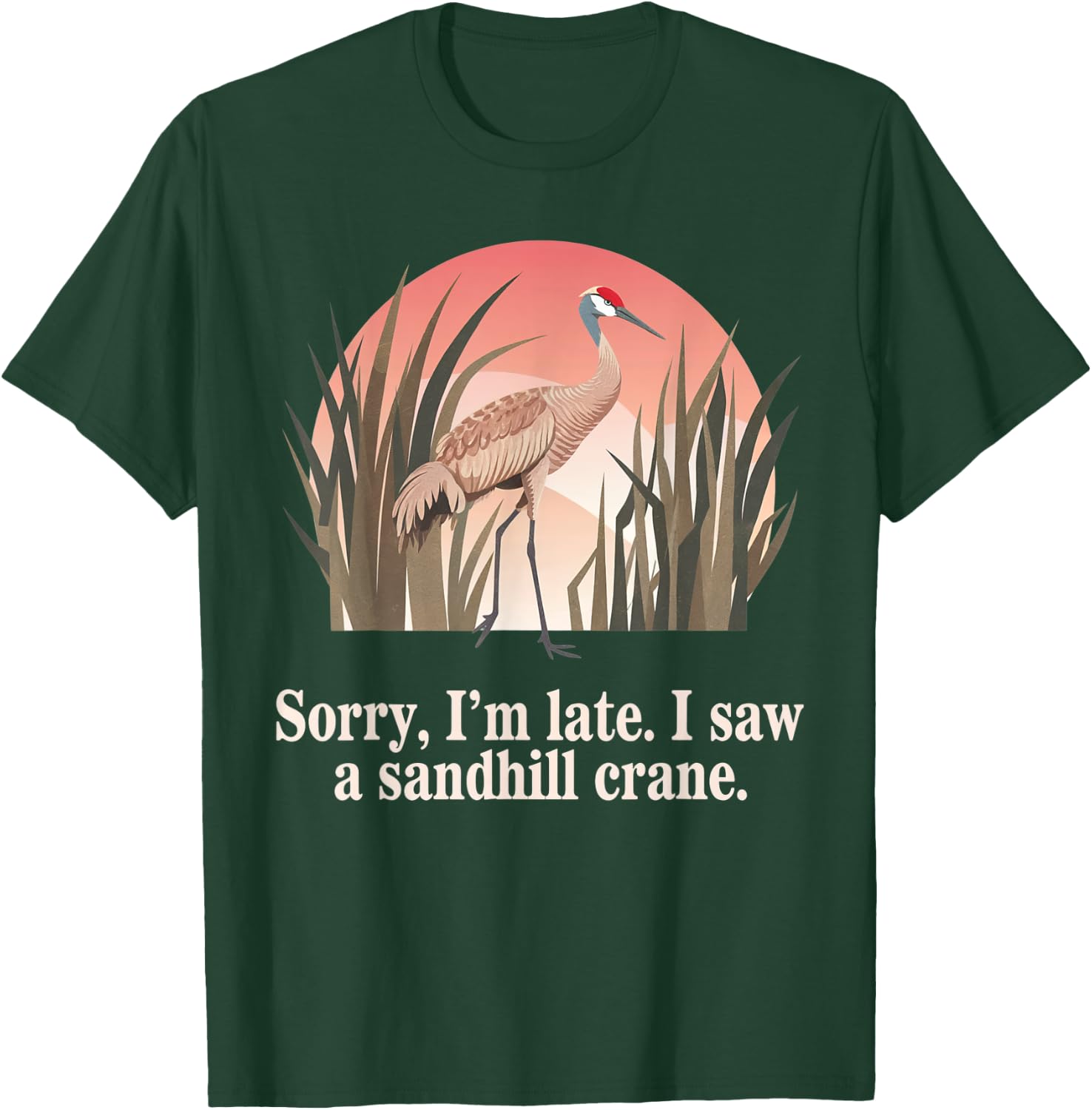 Sandhill Crane – Majestic Bird Lover Design T-Shirt - T-Shirt | Forest