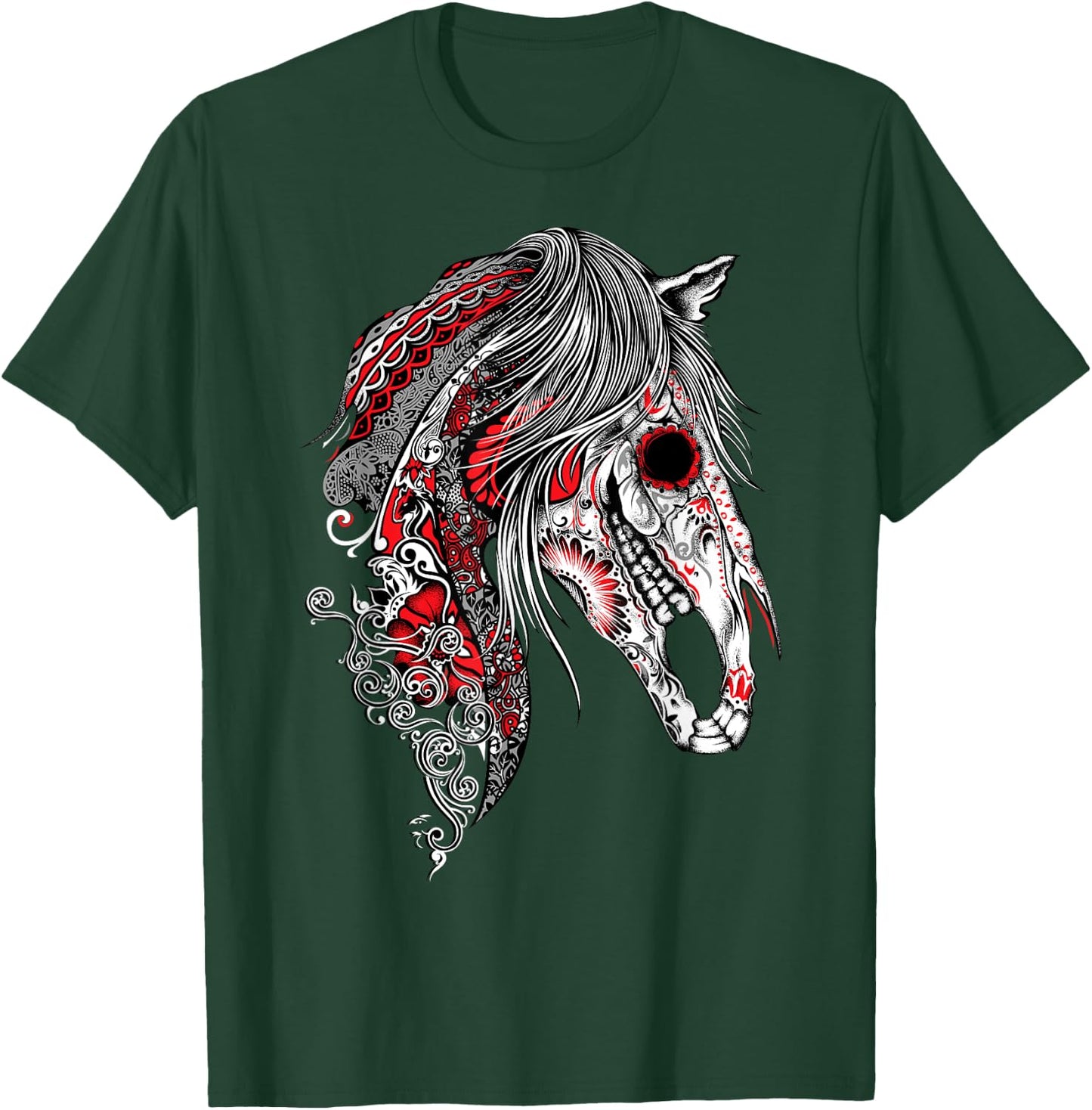 Cute Sugar Skull Horse Shirt, Day of the Dead T-Shirt - T-Shirt | Forest