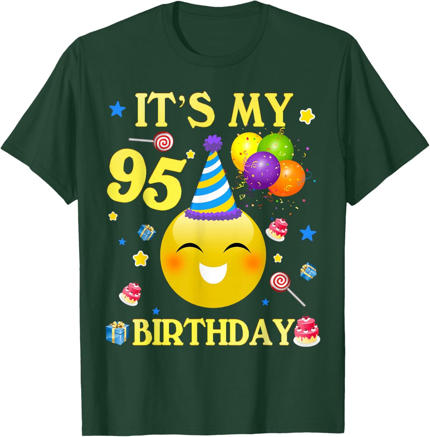 Funny It's My 95th Birthday Shirt Gift 95 Years Old 95th T-Shirt - T-Shirt | Forest