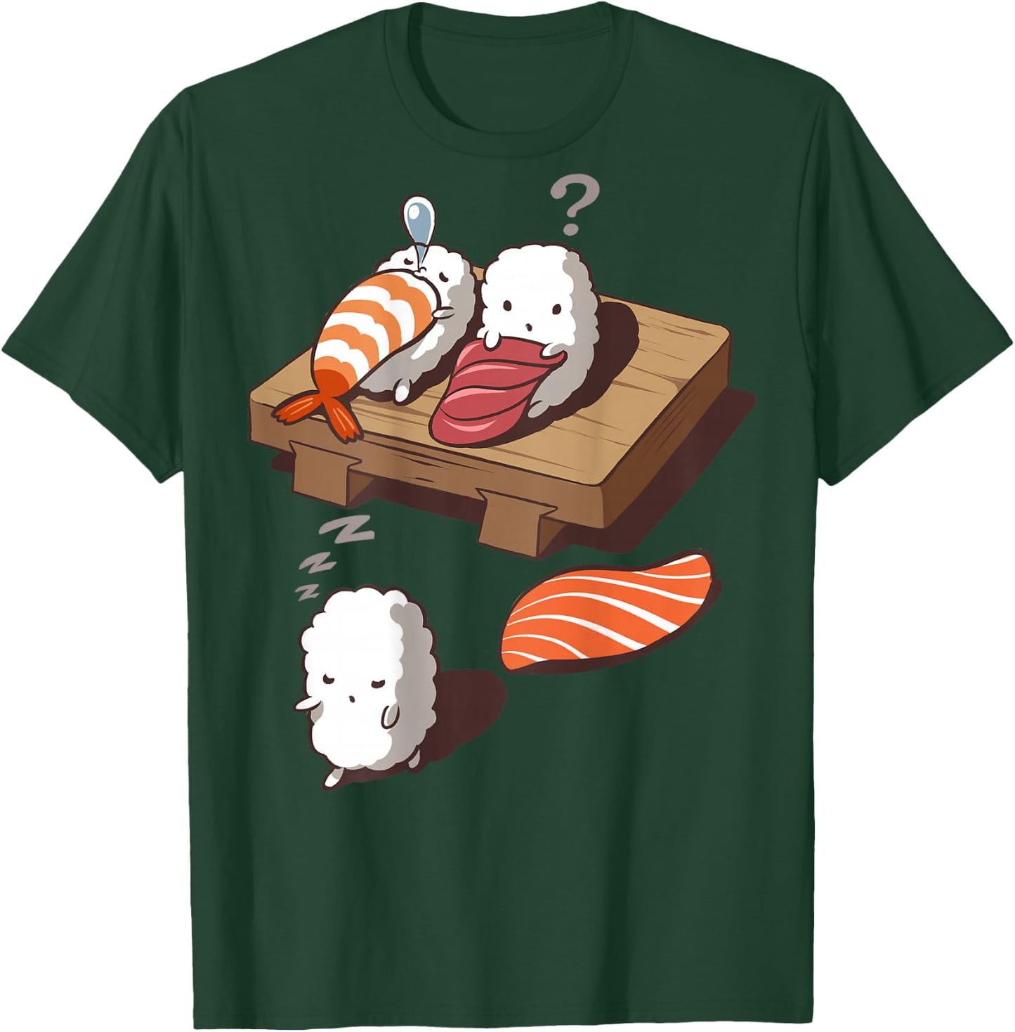 Cute and Funny Japanese Nigiri Sushi Sleepwalking T-Shirt - T-Shirt | Forest