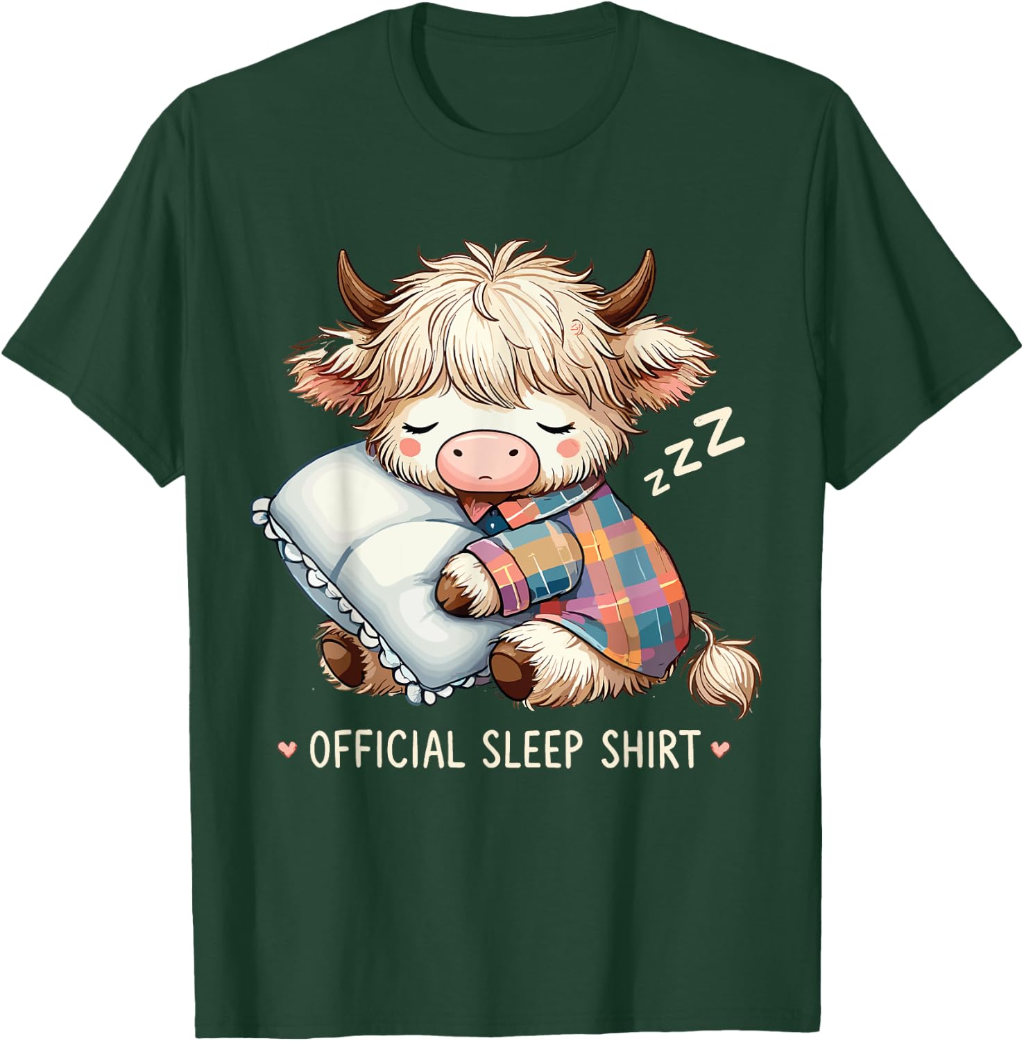Highland_cow Official Sleepshirt Pajamas Nightgown Sleeping T-Shirt - T-Shirt | Forest
