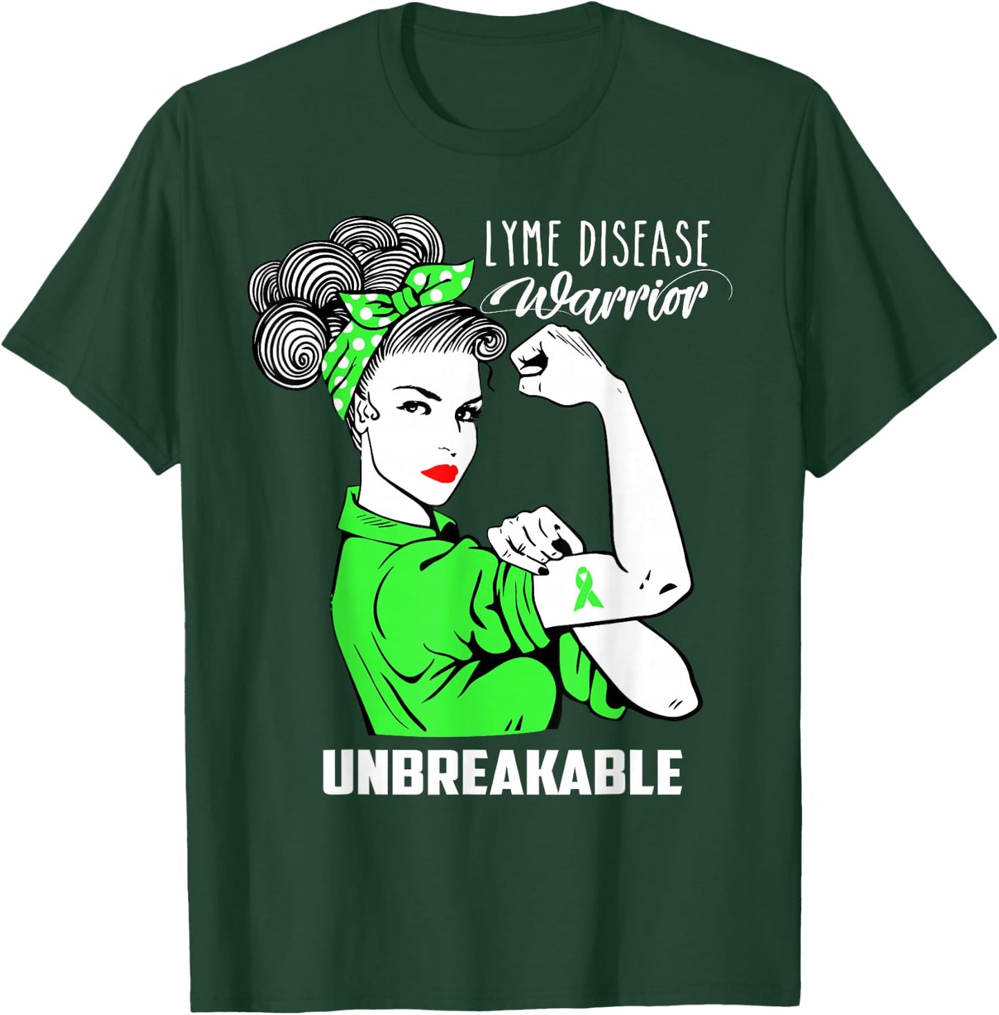 Lyme Disease Warrior Unbreakable Shirt Awareness Gift T-Shirt - T-Shirt | Forest