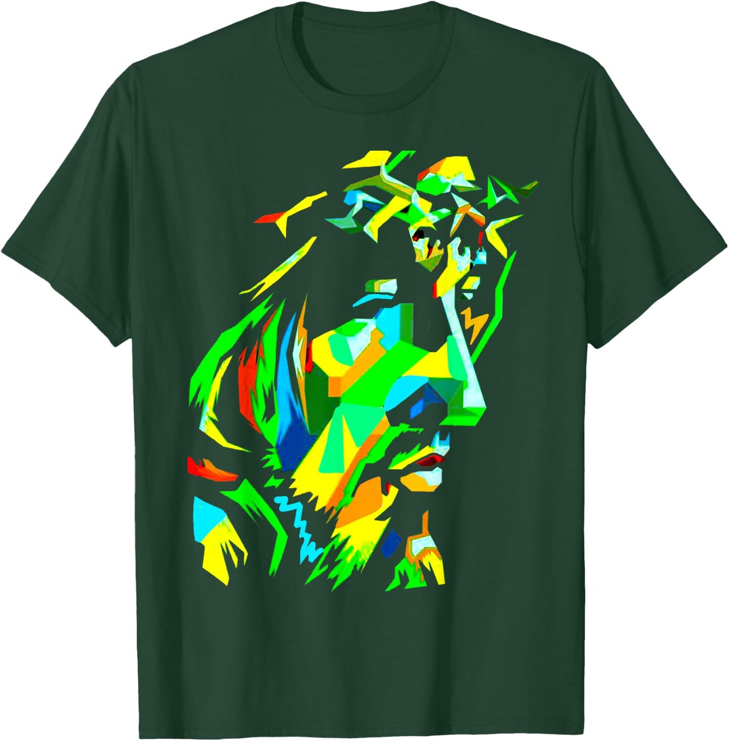 Jesucristo Pop Art Jesus Christ Face, Catholic Icon Painting T-Shirt - T-Shirt | Forest