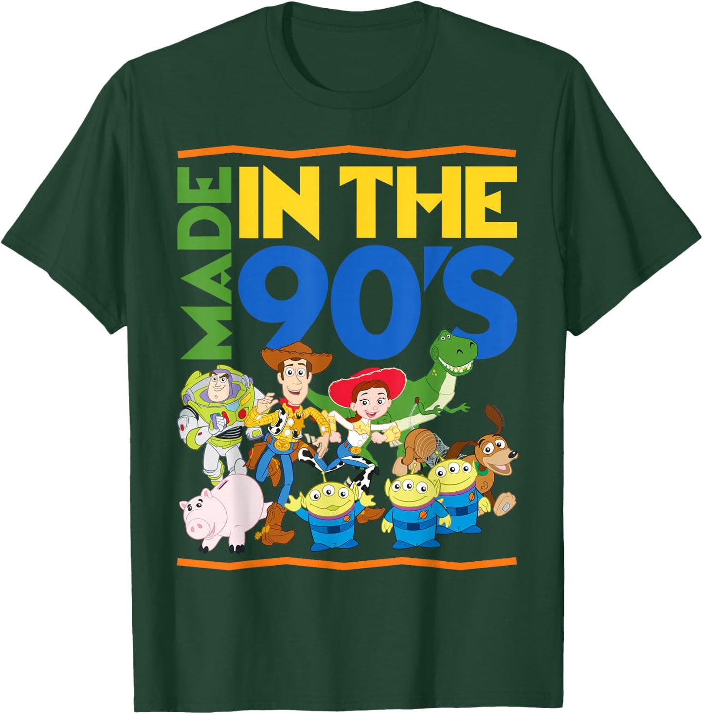 Disney Pixar Toy Story Made in the 90's Retro Group Shot T-Shirt - T-Shirt | Forest