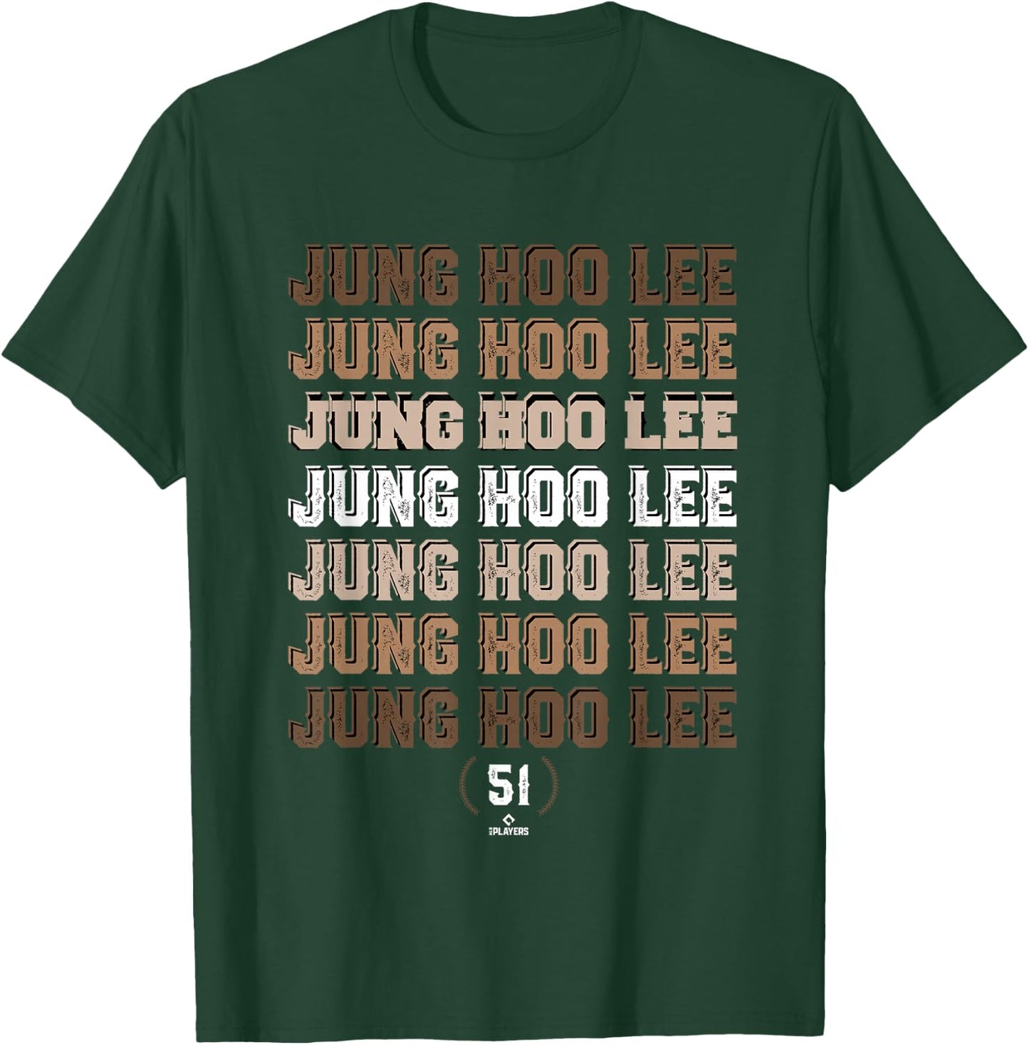 Retro Repeating Text Jung Hoo Lee San Francisco Baseball T-Shirt - T-Shirt | Forest