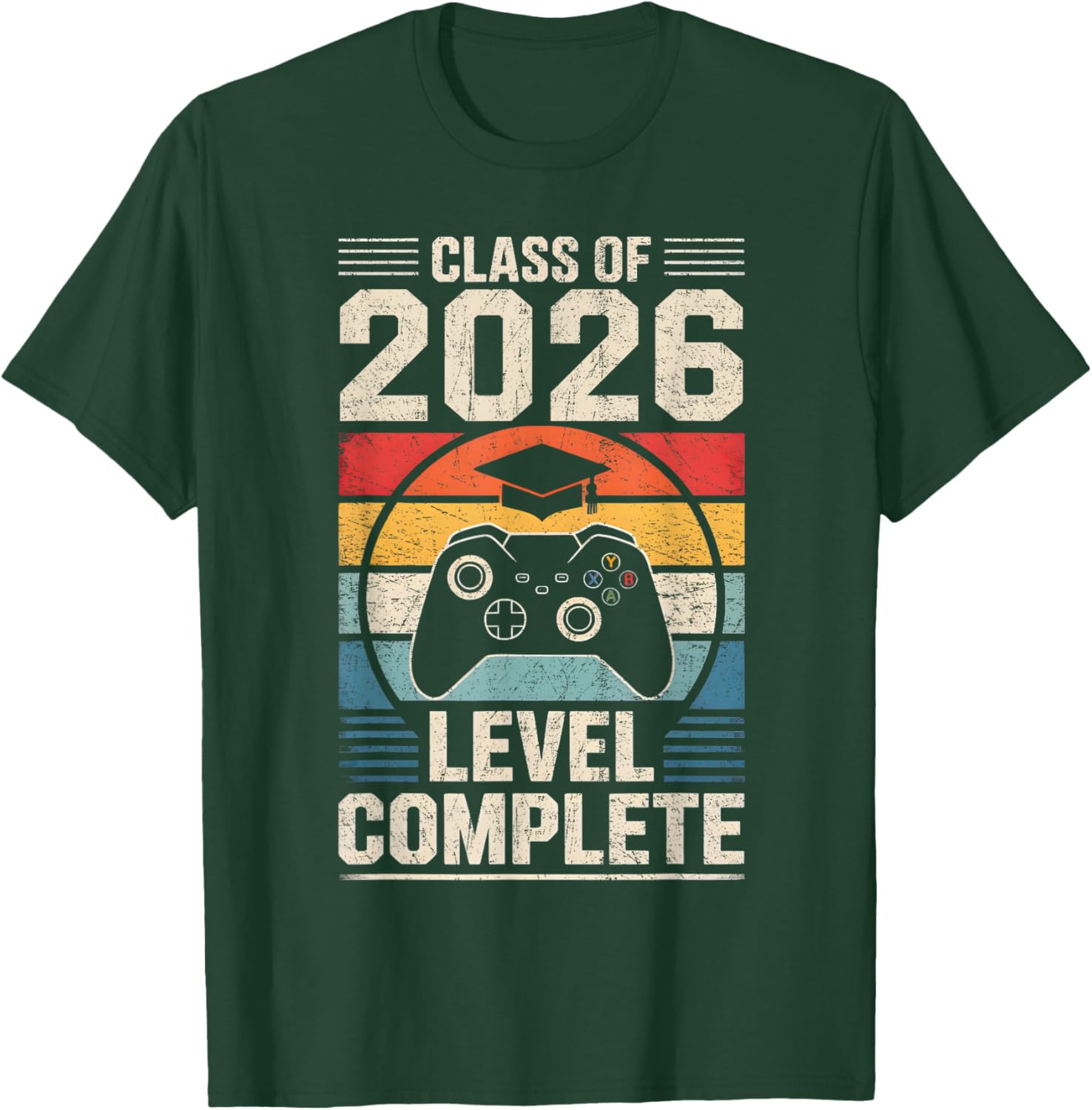 Class of 2026 Level Complete Video Gamer Senior Graduation T-Shirt - T-Shirt | Forest
