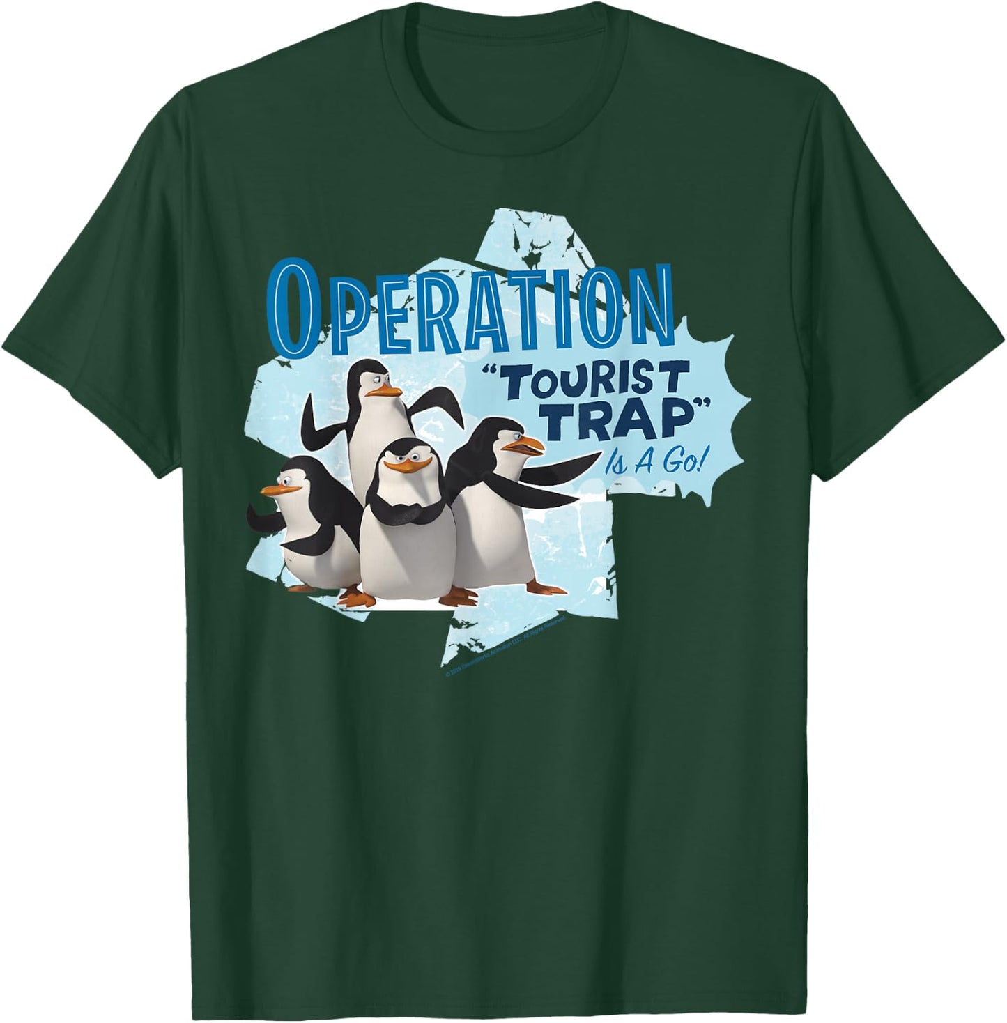 Madagascar Penguin Operation Tourist Trap Text Poster T-Shirt - T-Shirt | Forest