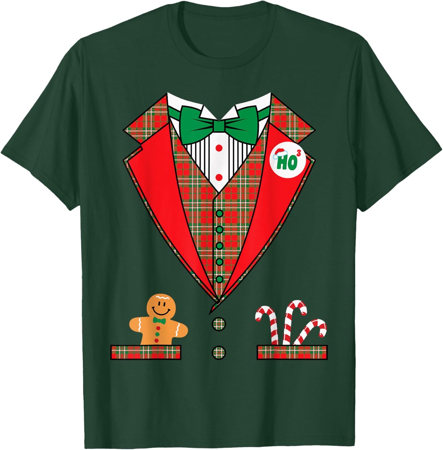 Nat's Gift Shop Funny Christmas Costume , Men & Boys, Black, Short Sleeve, Classic Fit, Pull On, , Small T-Shirt - T-Shirt | Forest