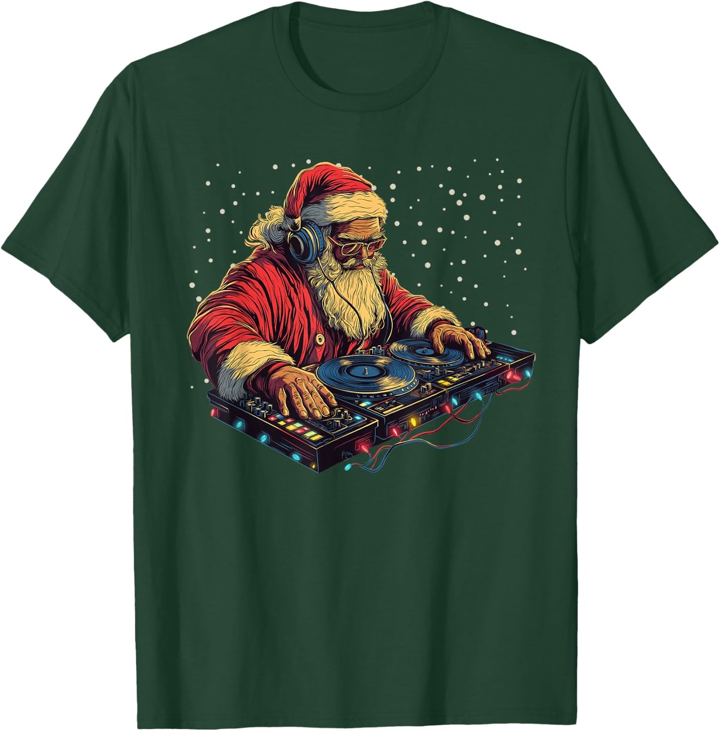 DJ Santa Claus Spinning Christmas Beats Funny House Music T-Shirt - T-Shirt | Forest