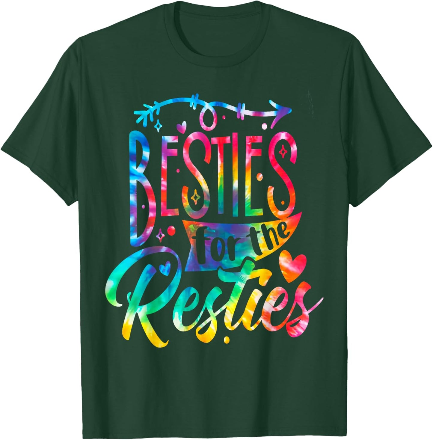 Besties For Restie BFF Best Friends Matching Couple Tie Dye T-Shirt - T-Shirt | Forest