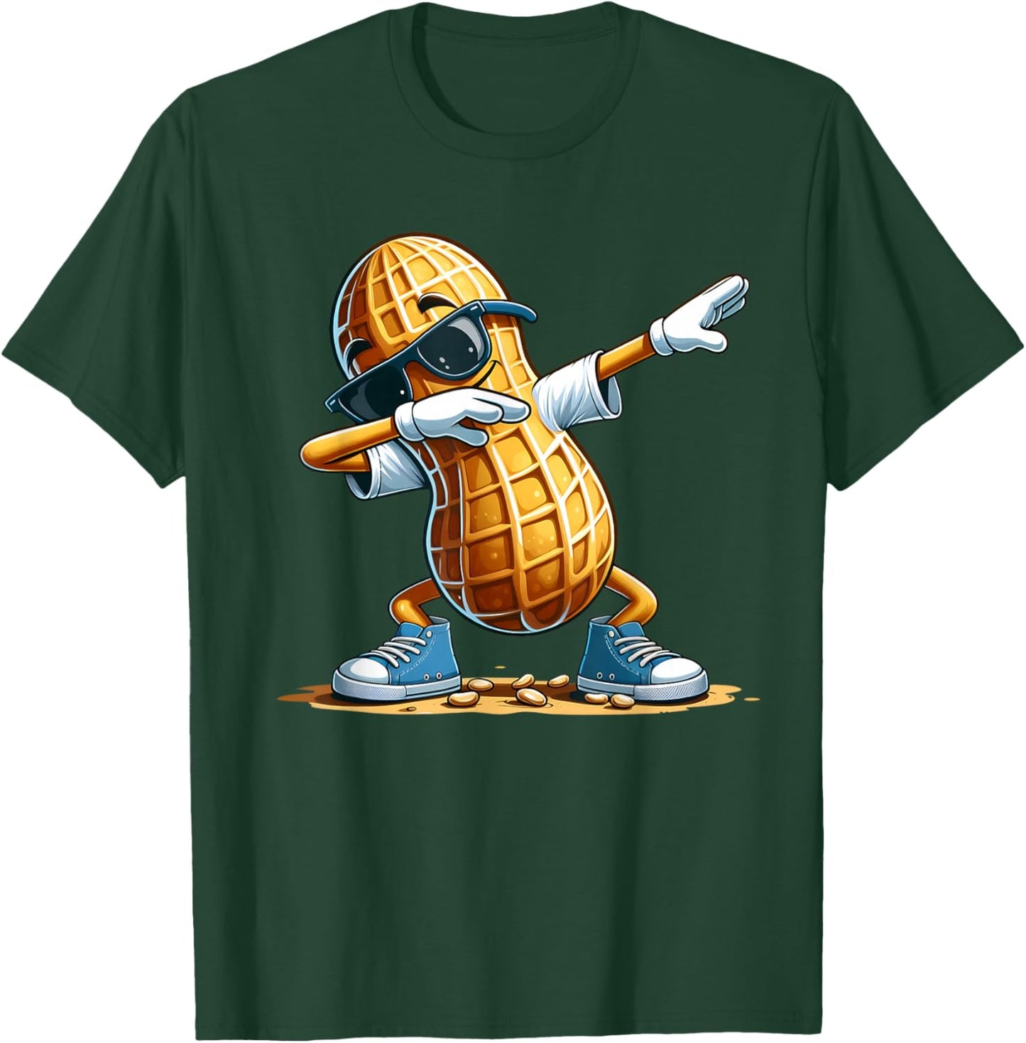 Funny Cool Dabbing Peanut Cartoon Character Dab Dance Nut T-Shirt - T-Shirt | Forest