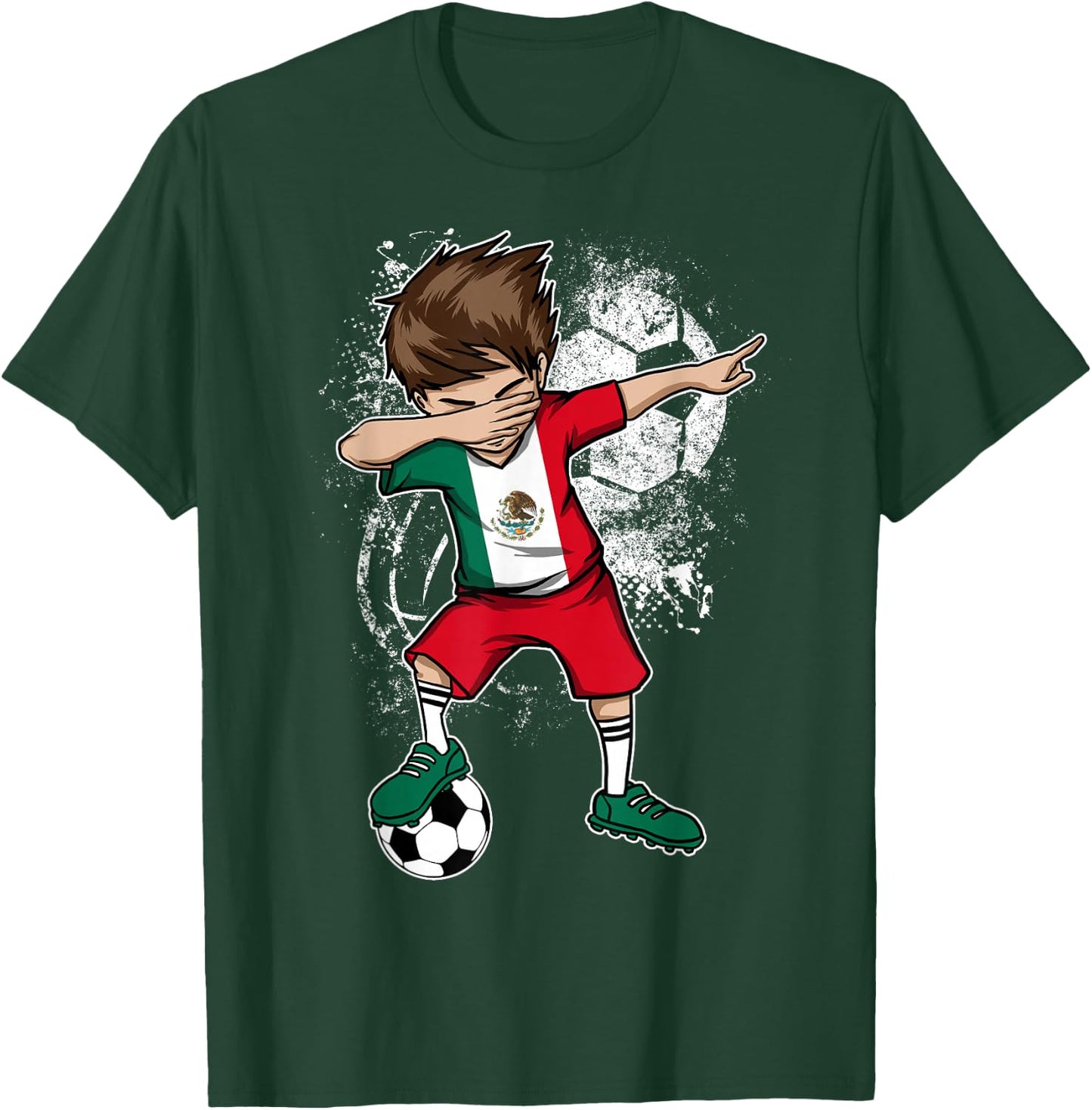 Dabbing Boy Mexico Soccer Shirt Jersey Mexican Football T-Shirt - T-Shirt | Forest