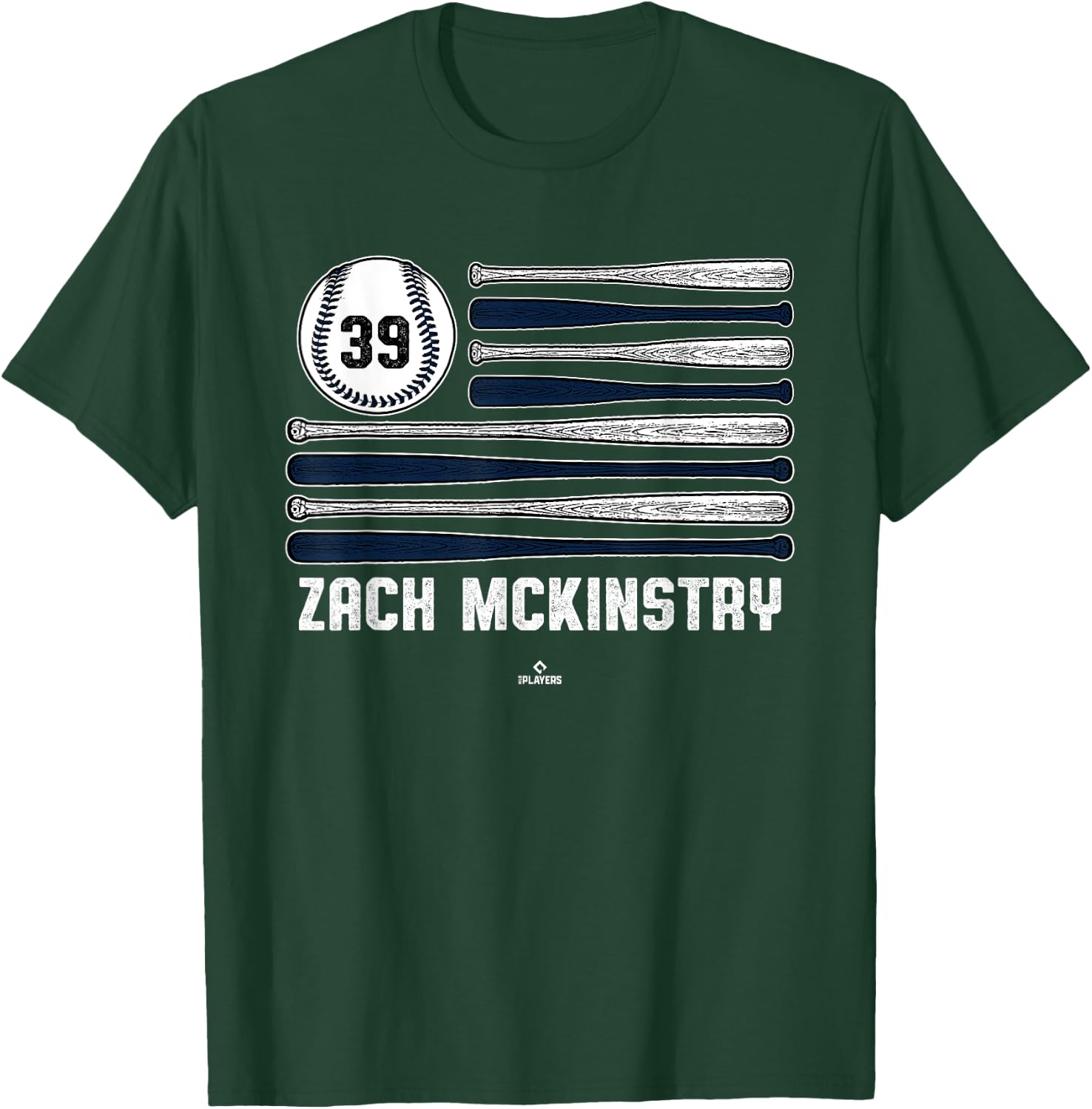 Baseball American Flag Zach McKinstry Detroit Baseball MLBPA T-Shirt - T-Shirt | Forest