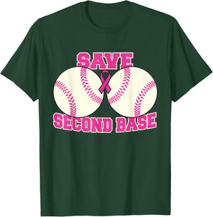 Save The Second Base Breast Cancer Survivor T-Shirt - T-Shirt | Forest