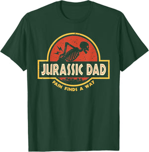 Jurassic Dad Pain Finds A Way Funny Back Pain Skeleton T-Shirt - T-Shirt | Forest