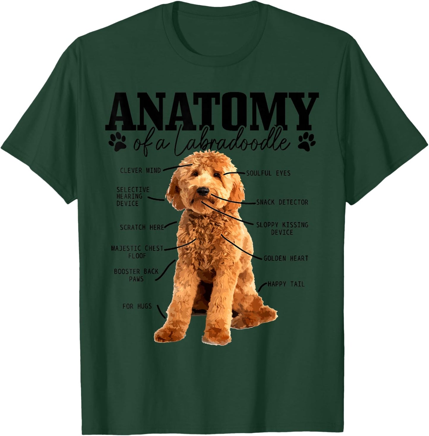 Labradoodle Anatomy Funny Cute Doodle Dog Mom T-Shirt - T-Shirt | Forest