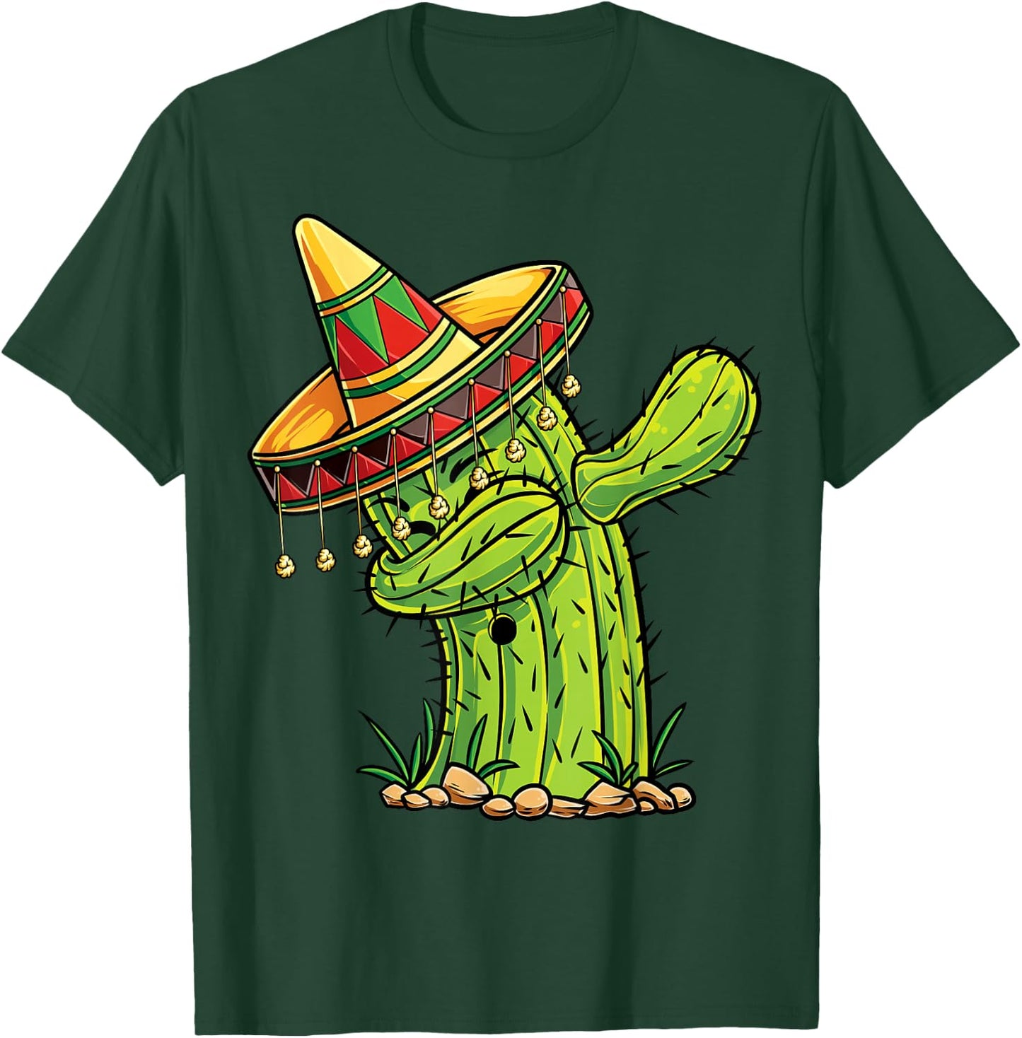 Dabbing Cactus Cinco de Mayo Boys Girls Men Women Mexican T-Shirt - T-Shirt | Forest