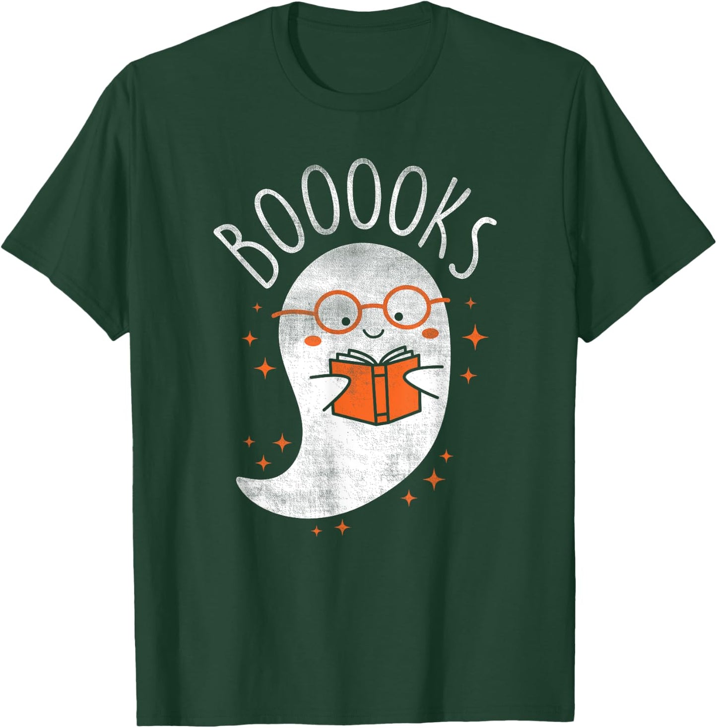 Cute Ghost Book Reading Halloween Teacher Top T-Shirt - T-Shirt | Forest