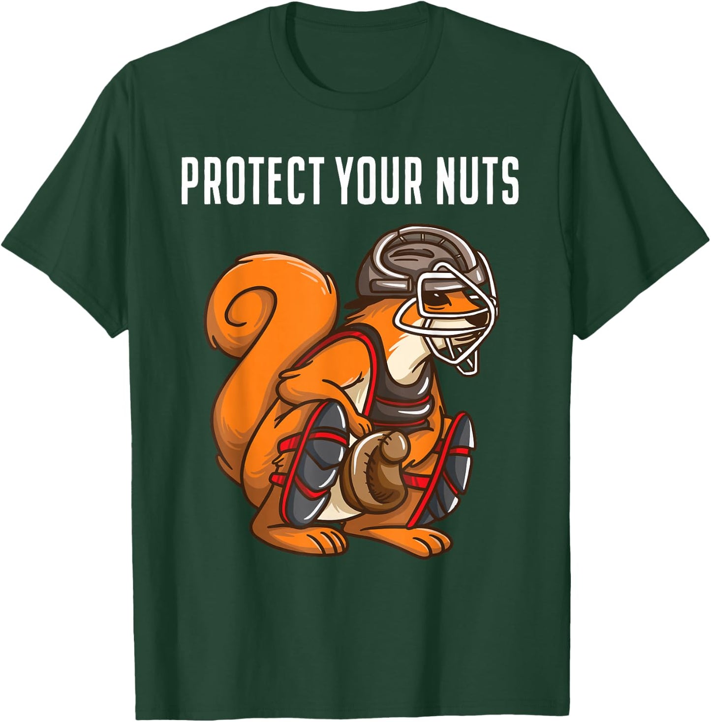 Funny Squirrel Lover Baseball Catcher Gift Boys Girls Animal T-Shirt - T-Shirt | Forest