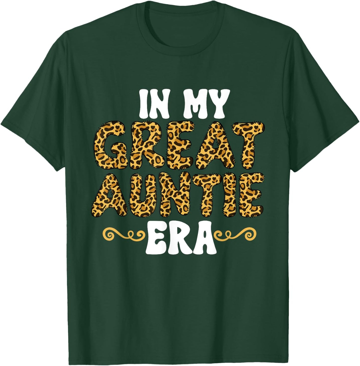 Groovy Leopard Pattern Great Aunt In My Great Auntie Era T-Shirt - T-Shirt | Forest